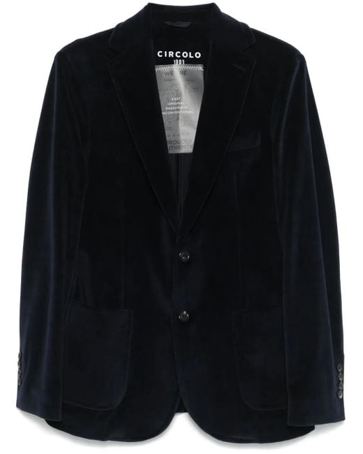 Circolo 1901 Black Velvet Single Breasted Jacket for men