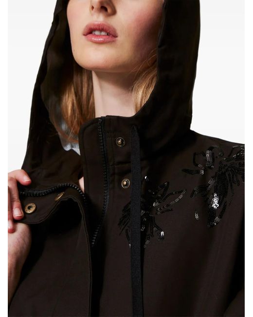 Twinset パーカーコート Black