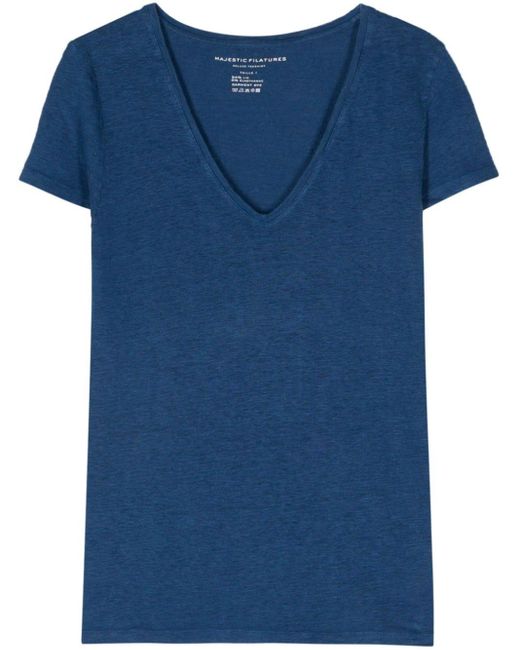 T-shirt à manches courtes Majestic Filatures en coloris Blue