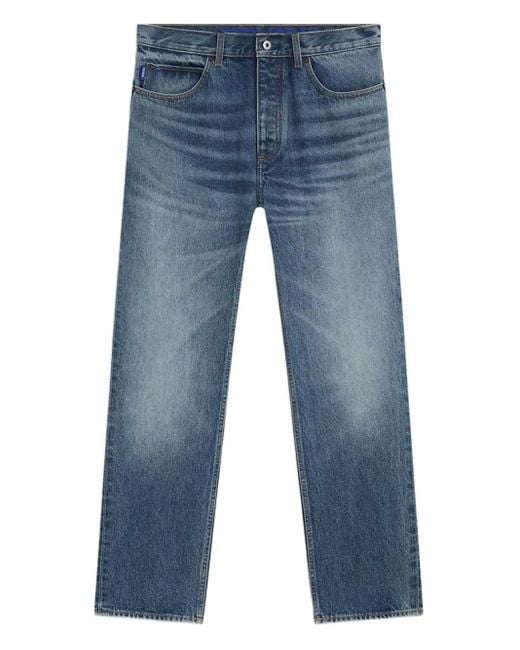 HUGO Blue Five-Pocket Design Faded Jeans for men