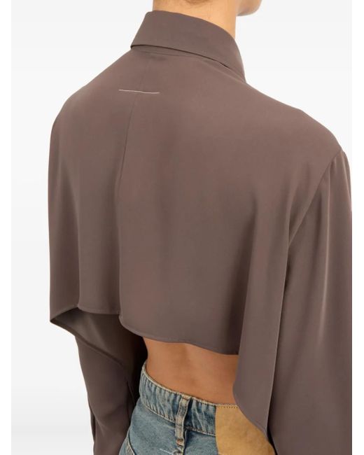 MM6 by Maison Martin Margiela Brown Long-Sleeved Shirt