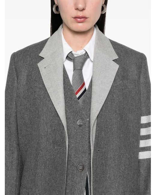 Thom Browne Gray Flannel Blazer Set