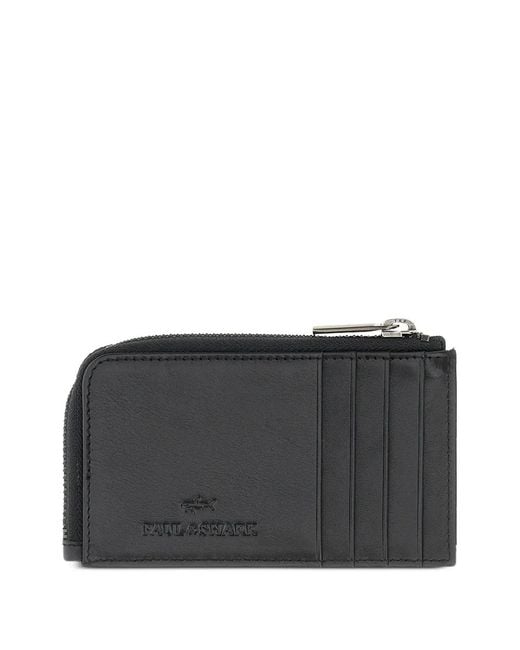 Paul & Shark Black Zip Leather Wallet for men