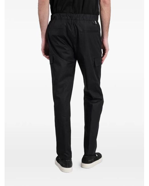Low Brand Black Elasticated-Waistband Cargo Pants for men
