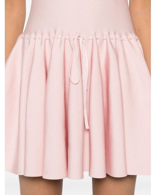Brandon Maxwell Pink Tulip Knit Mini Dress