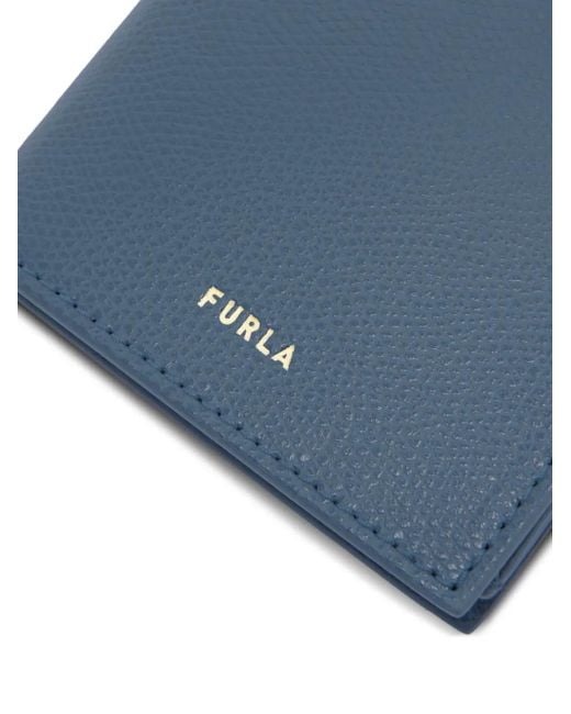 Furla Laura レザーストラップ カードケース Blue