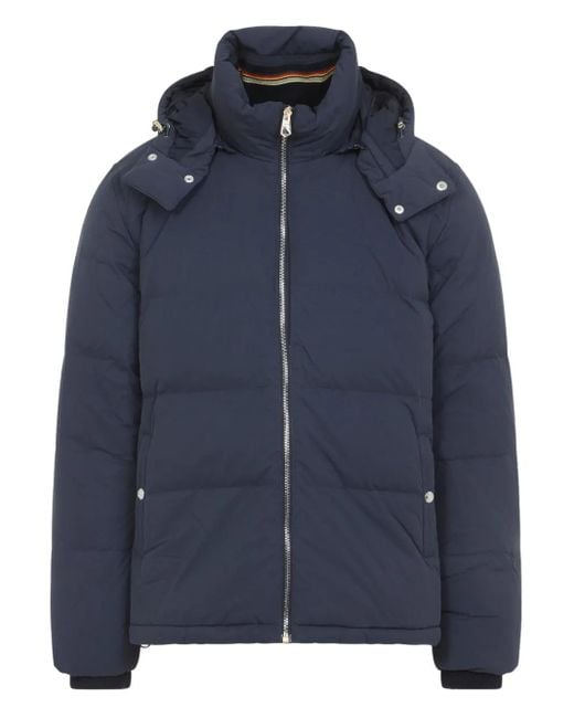 メンズ Paul Smith フーデッド キルティングジャケット Blue
