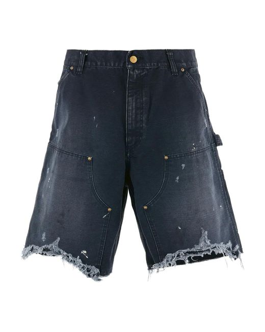 SAINT Mxxxxxx Blue Distressed Denim Shorts for men