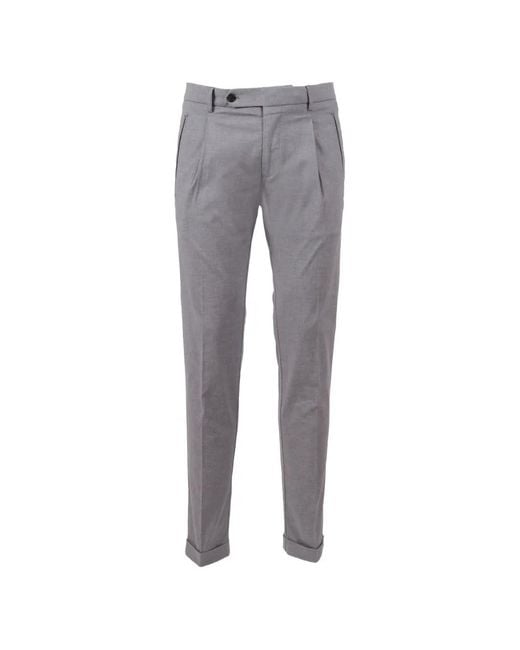 Berwich Gray Pleated Tailored Trousers for men