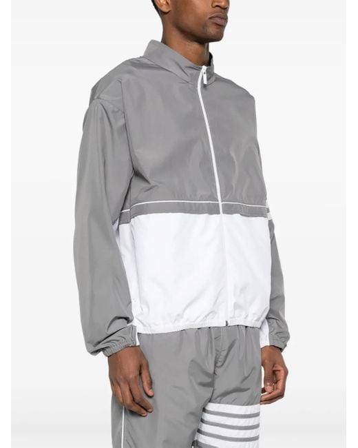 Thom Browne Gray 4Bar Colorblock Jacket for men