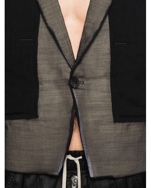 Chaqueta a paneles Rick Owens de hombre de color Black