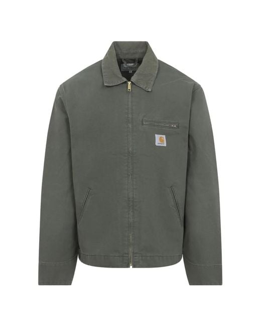 Carhartt Gray Veste En Coton À Poches Zippées for men