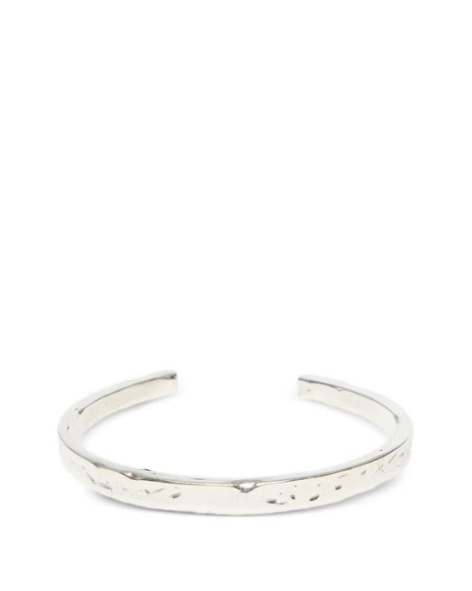 Twojeys White Hammered-Effect Cuff Bracelet
