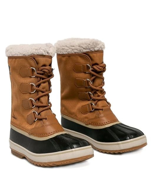 Sorel Brown Lace-Up Shearling-Lined Snow Boots for men
