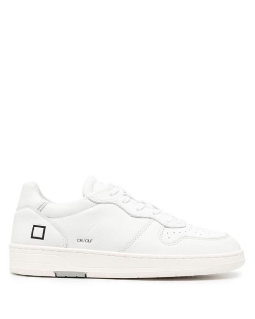 Date Court Leren Sneakers in het White voor heren
