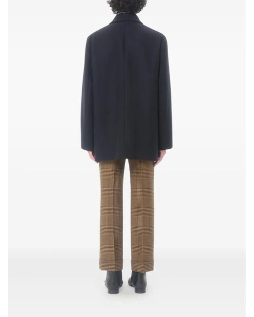 Valentino Garavani Black Double-Breasted Wool Felt Coat for men