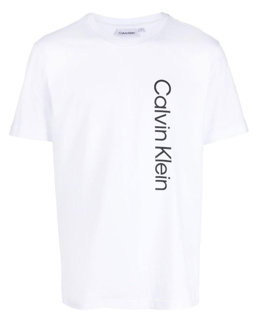 Uomo Abbigliamento da T-shirt da T-shirt a manica corta T-shirt con stampaCalvin Klein in Cotone da Uomo colore Bianco 