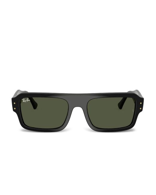 Ray-Ban Green Rectangle-Frame Sunglasses