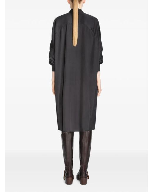 Dries Van Noten Black Viscose Shirt Dress