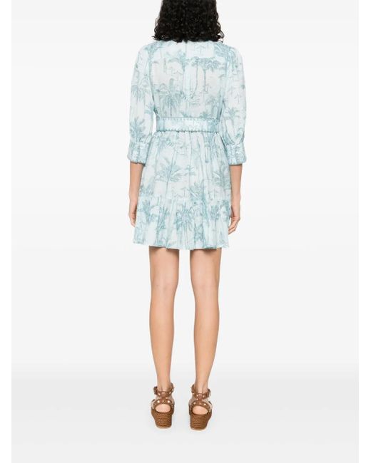 Mc2 Saint Barth Linen Mini Dress Blue