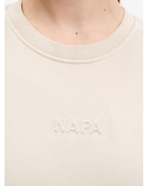 Napapijri White B-Azure Logo Crew-Neck Sweatshirt