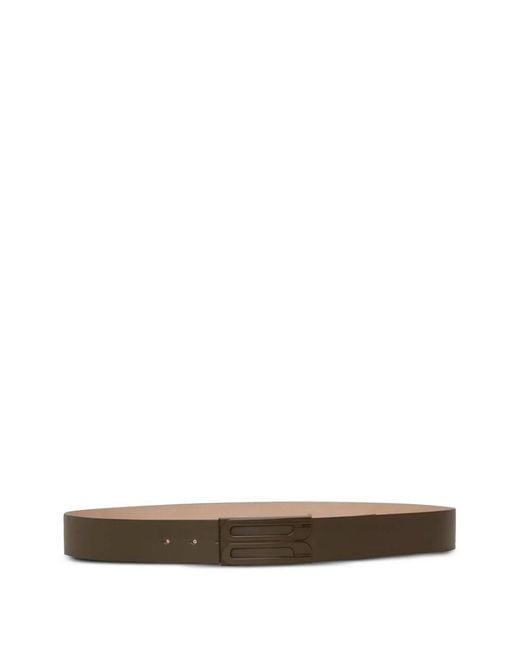 Victoria Beckham White Logo-Buckle Leather Belt