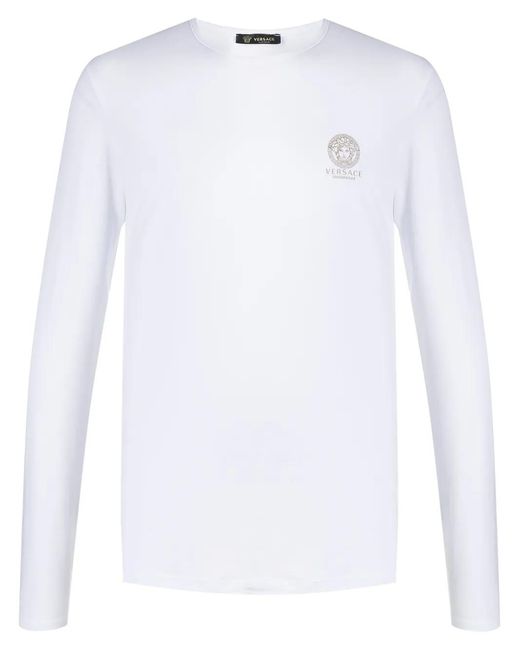 Versace White Medusa Head Long Sleeves T-Shirt for men