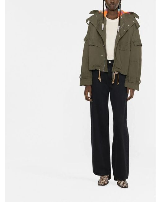 DSquared² Green Fleece-lined Hooded Jacket