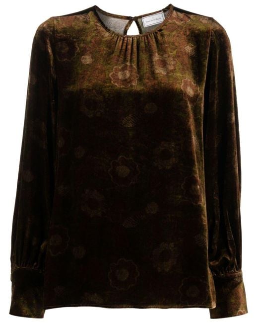 Kanpur floral-print blouse di Pierre Louis Mascia in Black
