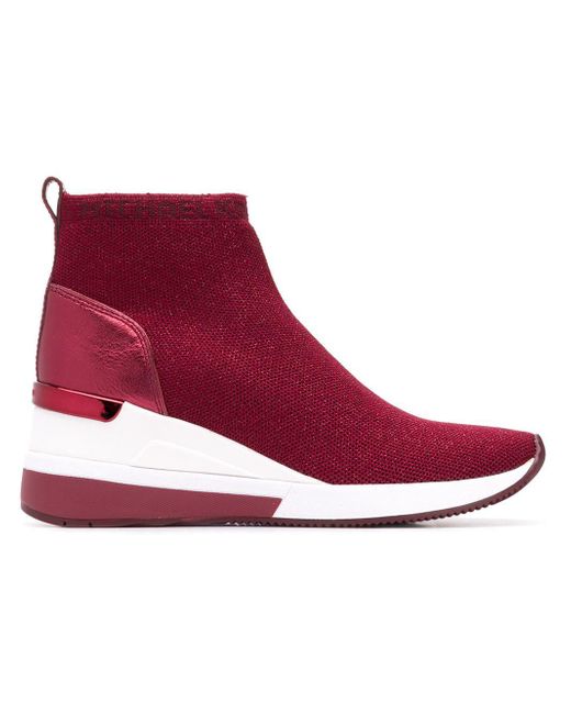 MICHAEL Michael Kors Skyler Knit Bootie Sneakers in Red Lyst Canada