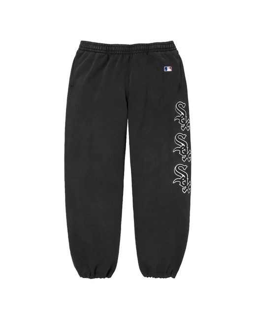 Supreme Black X Chicago Sox Logo Track Pants for men