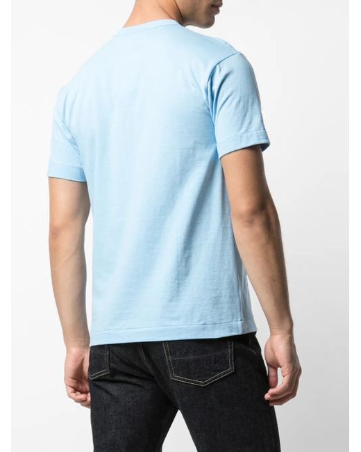 COMME DES GARÇONS PLAY Blue Big Dotted Heart Graphic-Print Cotton-Jersey T-Shirt for men