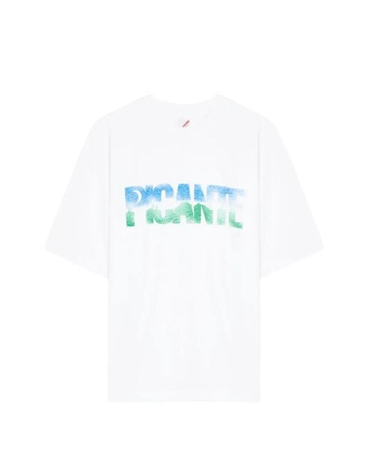 Picante Blue Logo-Print T-Shirt for men