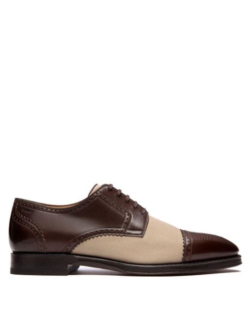Bally Brown Panelled Leather Derby Shoes for men