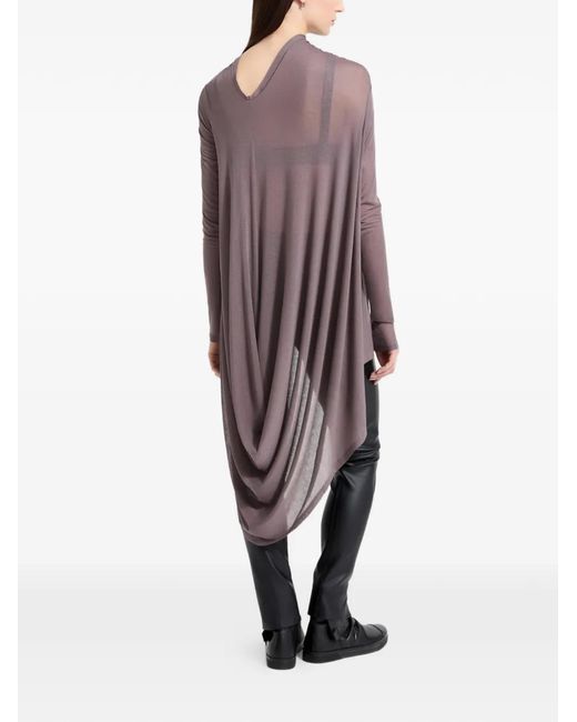 MARCELLA Gray Iris Asymmetrical-Drape Tunic