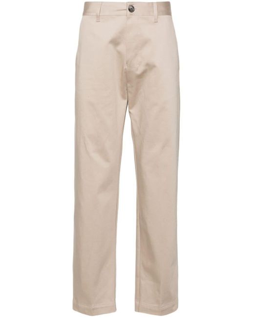 AMI Natural Mid-rise Cotton Chino Trousers for men