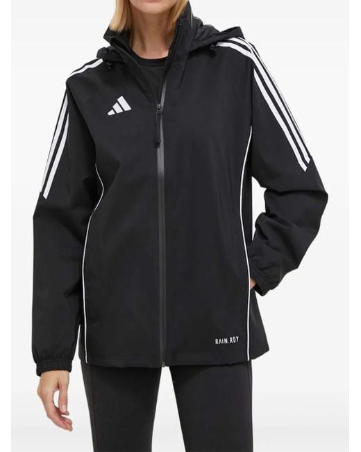 Adidas Black Three-Stripe Hooded Jacket