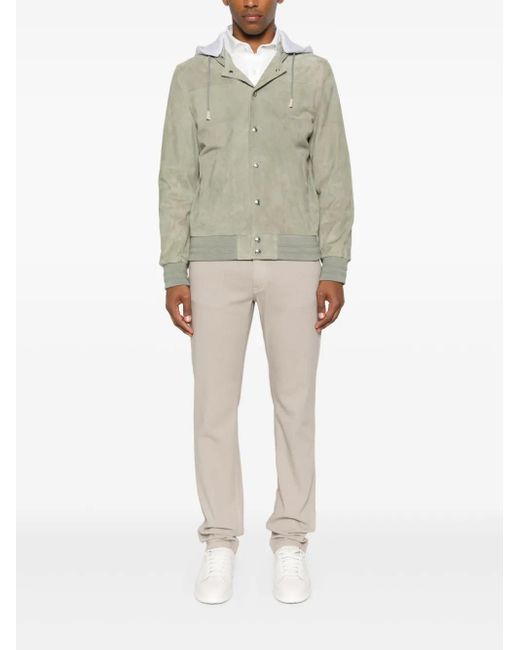 Eleventy Natural Leather Bomber Jacket for men