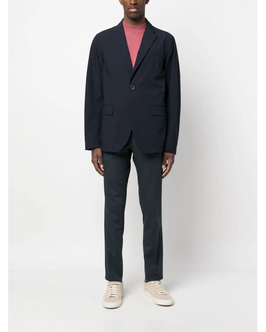 Herno Blue Plain Single-Breasted Blazer for men