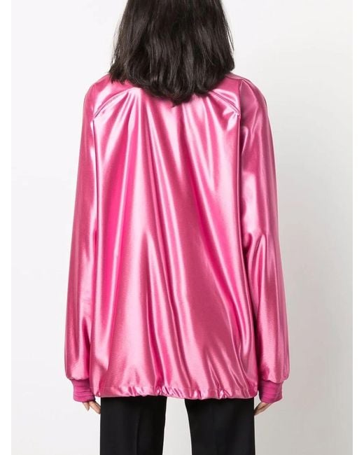 Khrisjoy Pink Logo-Print Long-Sleeve Bomber Jacket