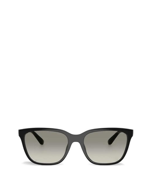 COACH Gray Quilted-Effect Rectangle-Frame Sunglasses