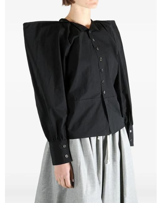Comme des Garçons Black Chemise À Col Brodé De Fleurs
