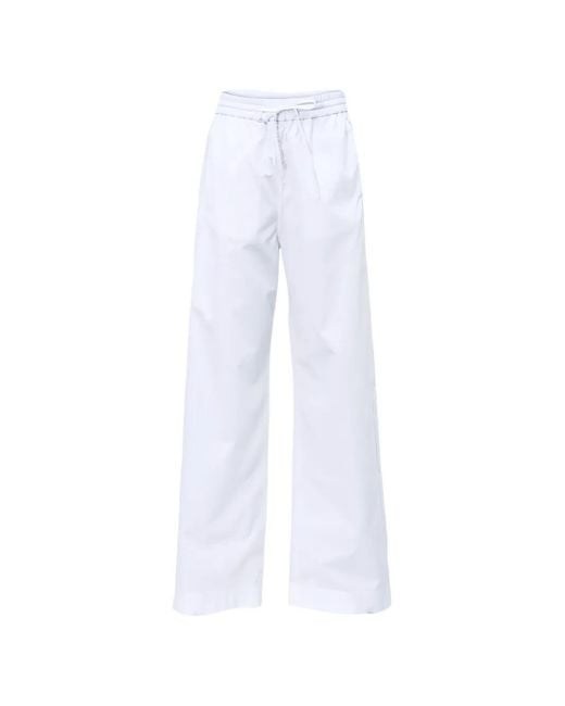 Iceberg White Drawstring Wide Trousers