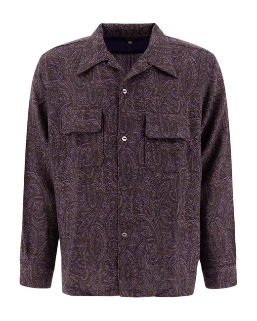 Needles Purple Paisley Pocket Shirt for men