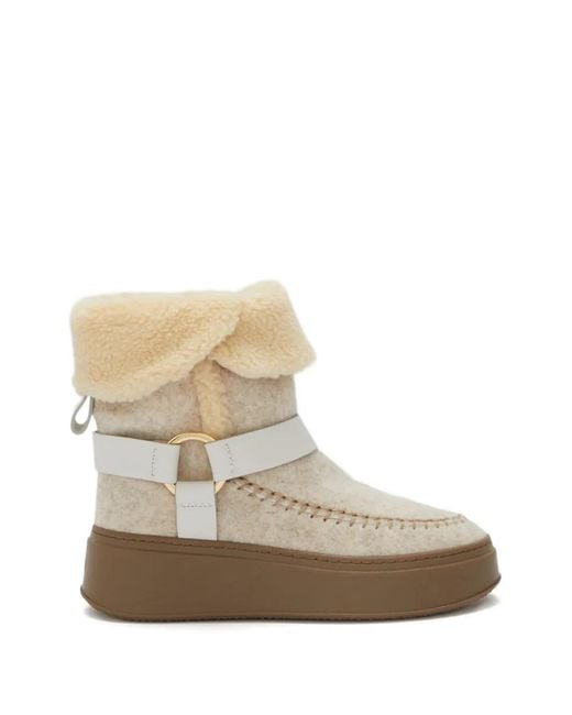 Odissi Natural Suki Harnessed Felt Boots