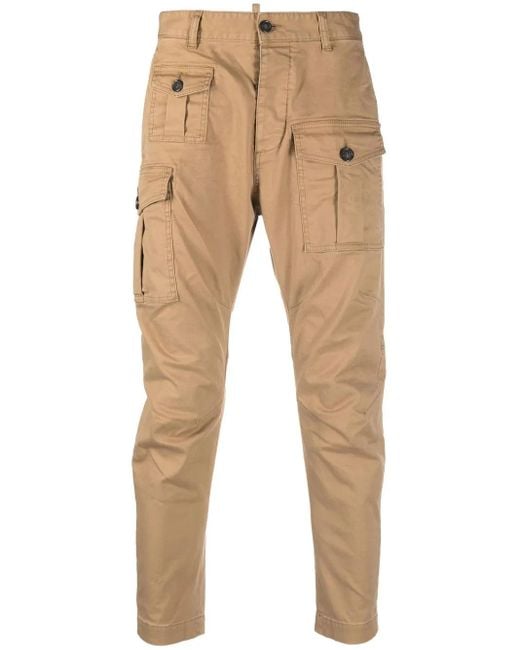 DSquared² Natural Cotton Cargo Trousers for men