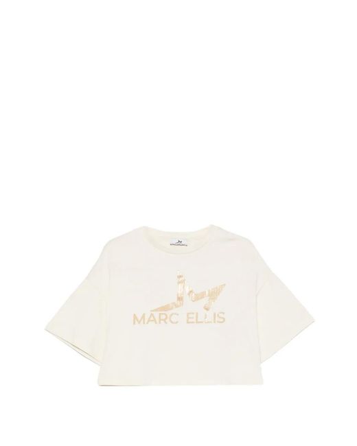 Marc Ellis White Logo-Print T-Shirt