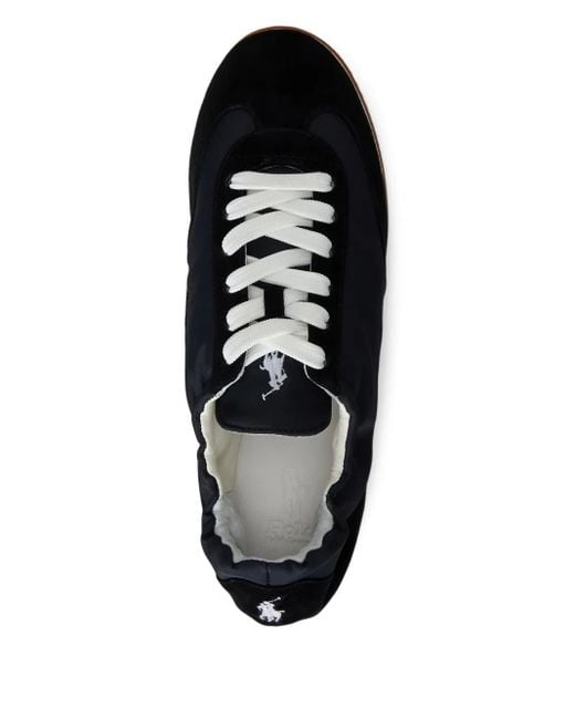 Polo Ralph Lauren Black Ballerina-Sneakers Aus Wildleder