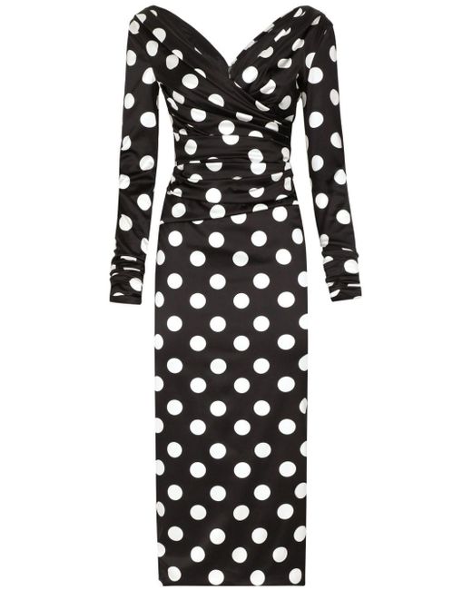 Dolce & Gabbana Black Kleid mit Polka Dots