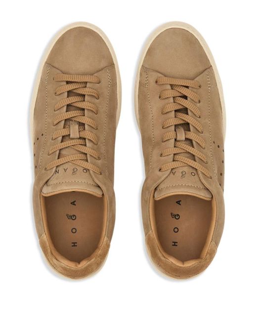Hogan Brown H672 Lace-up Leather Sneakers